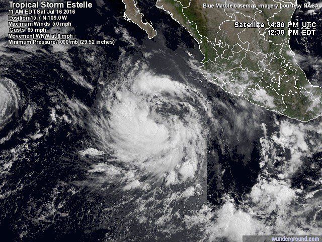 Tormenta Estelle se convertiría en huracán este domingo - tormenta-estelle-2