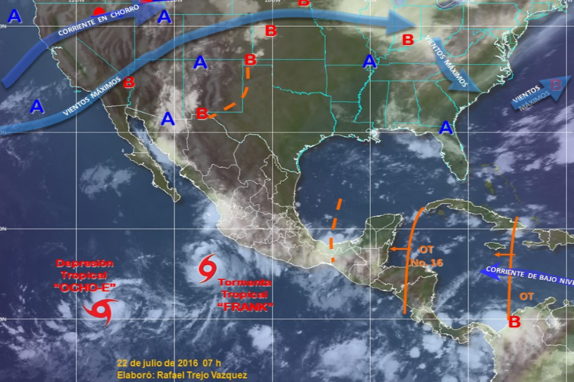 Tormenta tropical Frank podría volverse huracán el sábado