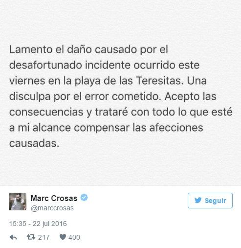 Investigan a Marc Crosas por pescar un tiburón en peligro de extinción - tuit-crosas