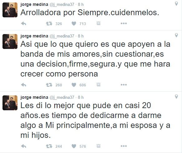 Jorge Medina deja a La Arrolladora - tuit-jorge-medina-2