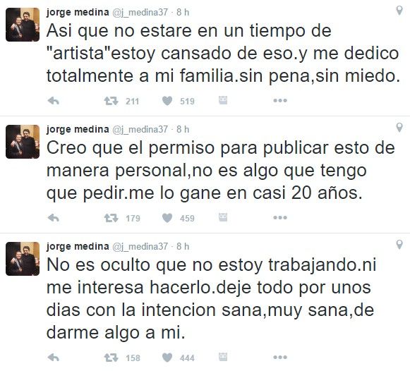 Jorge Medina deja a La Arrolladora - tuit-jorge-medina