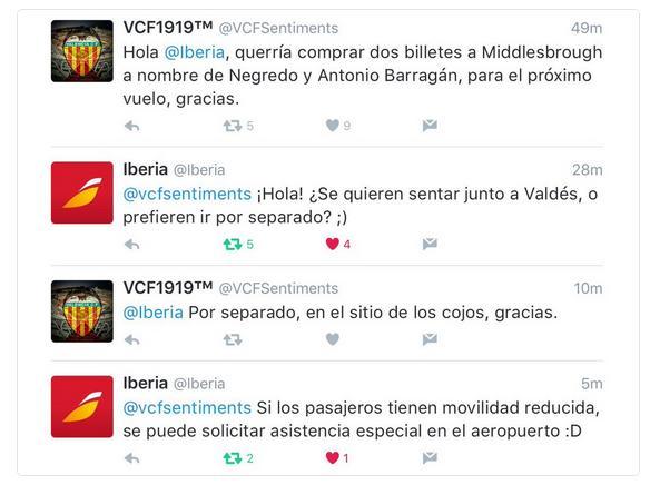 El Valencia se queja con Iberia por polémicos tuits - tuit-valencia-iberia-1