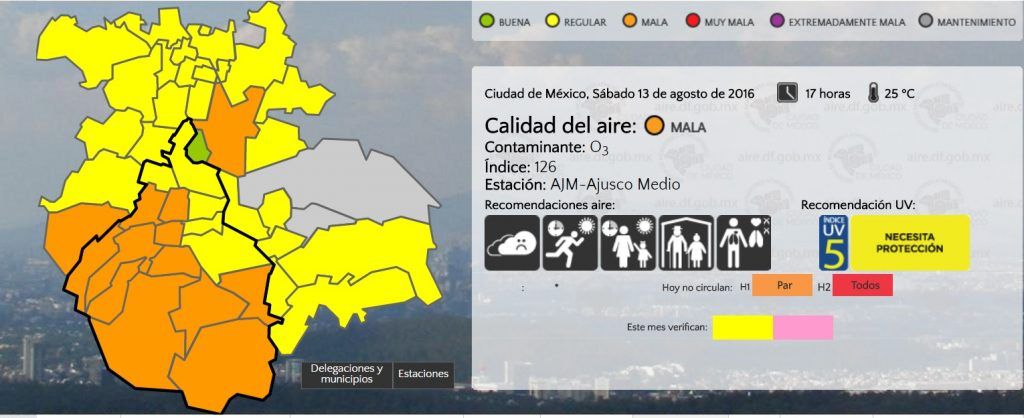 El Valle de México se queda a un punto de contingencia ambiental - Aire-17-h-1-1024x418