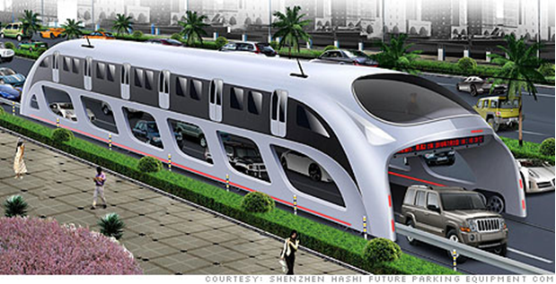 China inició pruebas de autobús que pasa por encima de los coches - China-bus