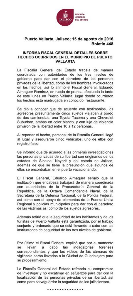 Fiscalía de Jalisco liga al Cártel de Sinaloa con secuestrados en Puerto Vallarta - Fiscalía-Jalisco-461x1024