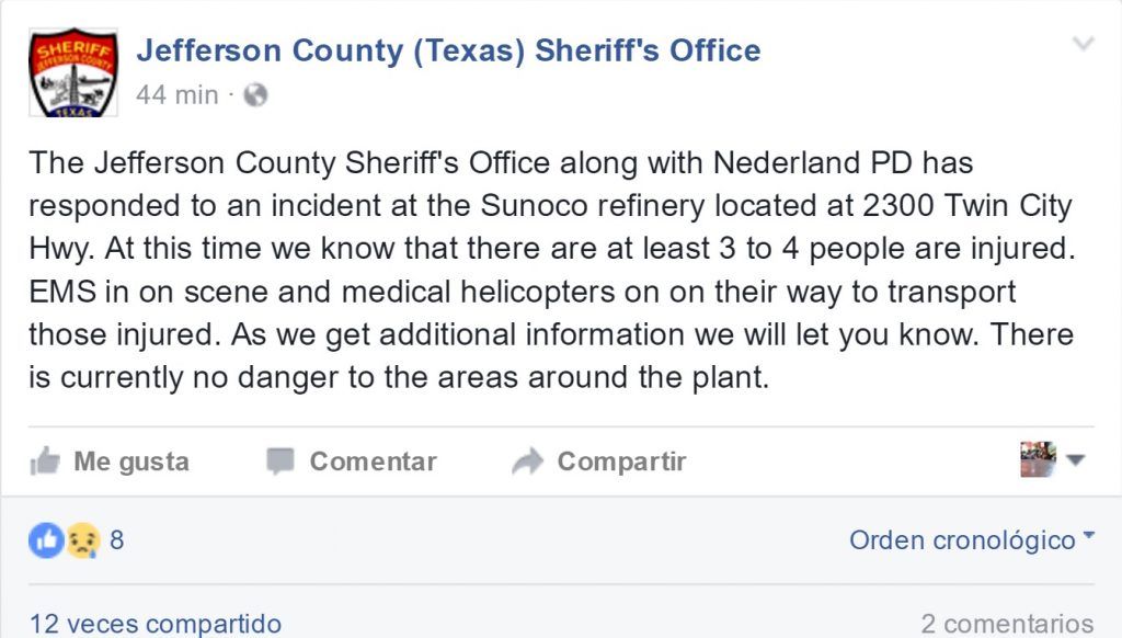Explosión en refinería de Houston deja al menos 4 lesionados - Jefferson-County-Houston-1024x582