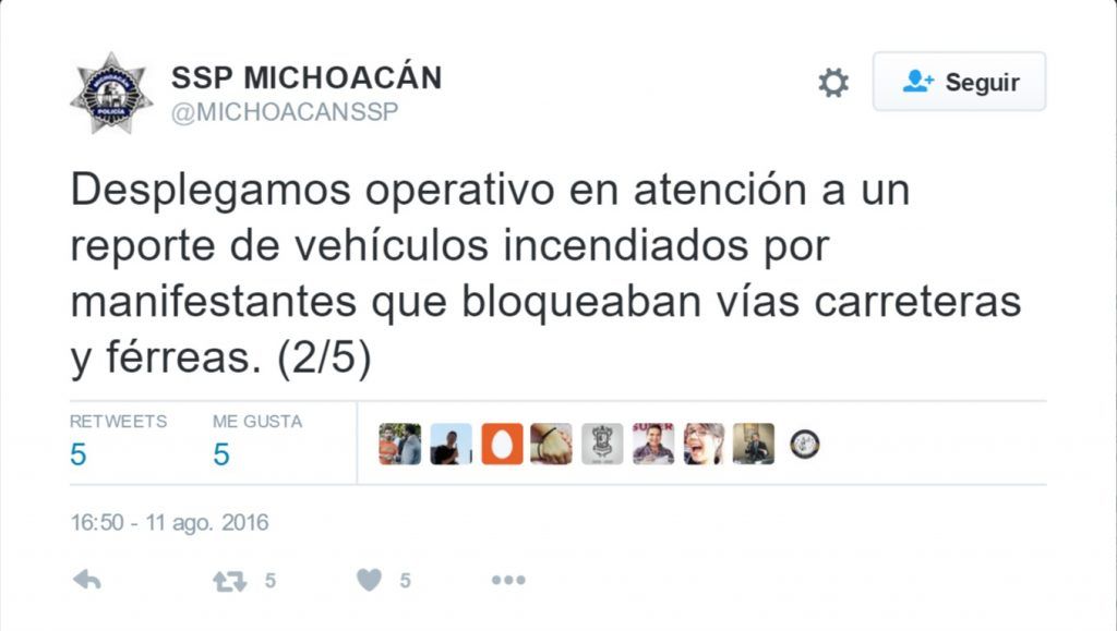 Incendian normalistas vehículos en vías de tren en Michoacán - Normalistas-Incendio-Michoacán-tren-Tuit-2-1024x579