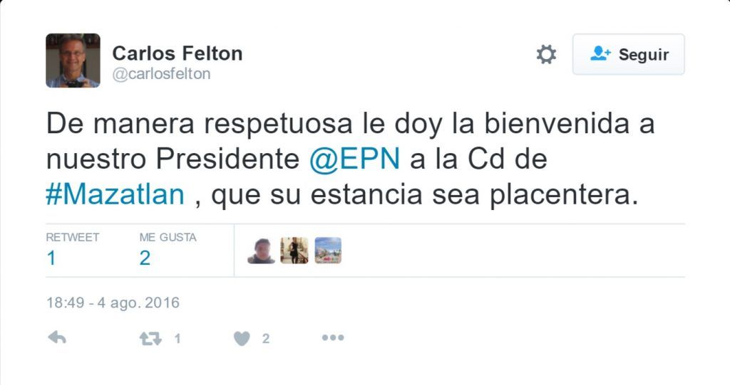 EPN vacaciona en Mazatlán - Tuit-Carlos-Felton-1024x541