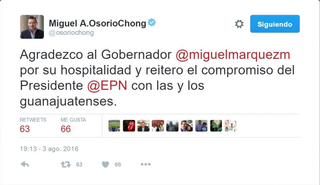 Policía Federal reforzará seguridad en Guanajuato - Tuit-Osorio-Chong-3-1024x593