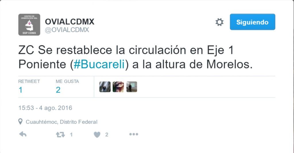 Se restablece la circulación vehicular en Bucareli - Tuit-Ovial-1024x533
