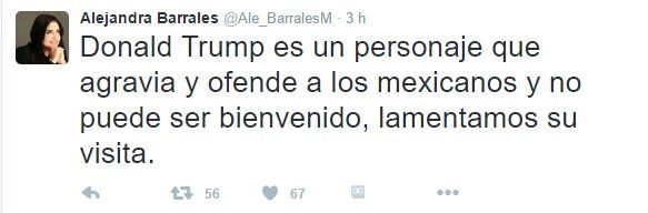 Las reacciones de políticos por la reunión Trump-EPN - alejandra-barrales-tuit-2