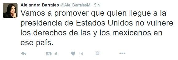 Las reacciones de políticos por la reunión Trump-EPN - alejandra-barrales-tuit-4