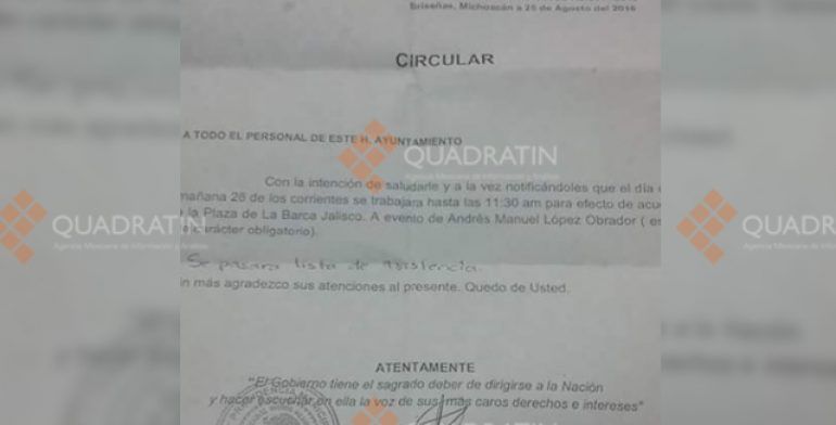 Edil cierra alcaldía para acarrear a su personal a mitin de López Obrador - amlo-3