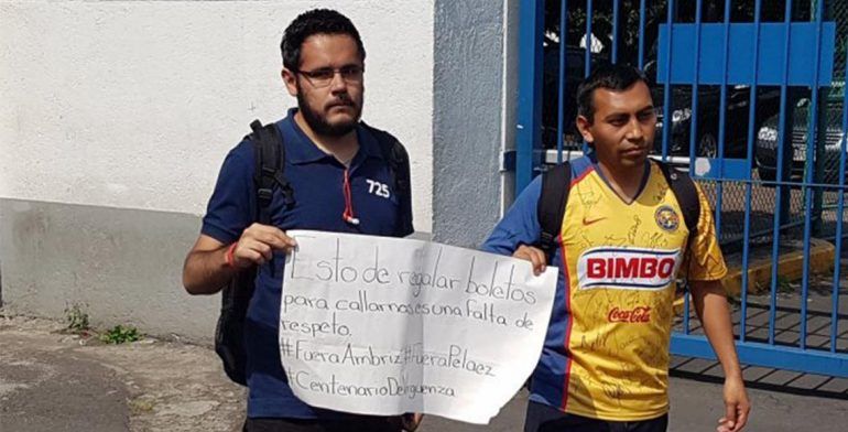 Escasa convocatoria de aficionados inconformes con el América