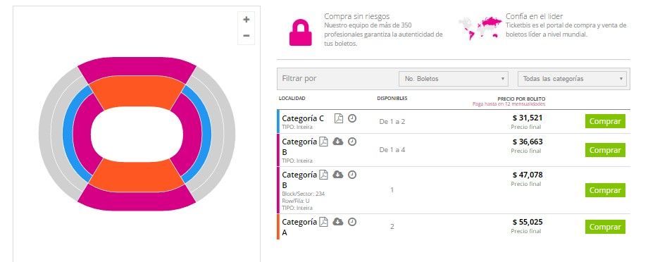 Hasta 55 mil pesos cuesta la entrada a la ceremonia inaugural de Río - boleto1