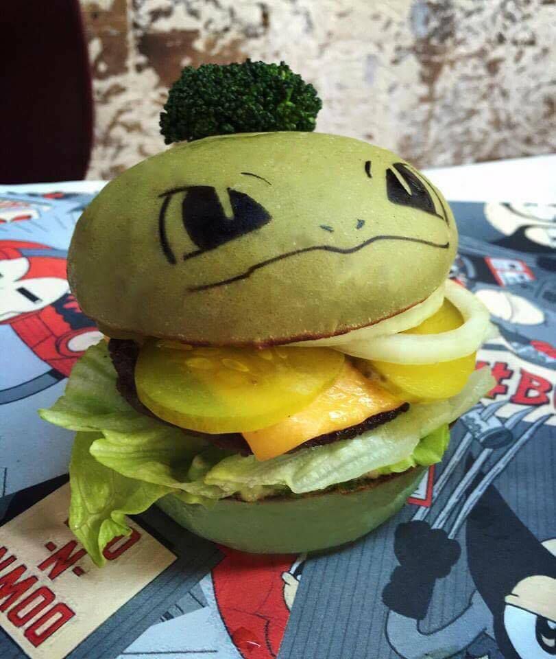 Crean las Pokéhamburguesas para los entrenadores Pokémon - bulbasaur