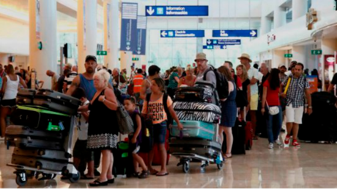 Aumenta 8.7 por ciento arribo de turistas internacionales - cancun_pasajeros