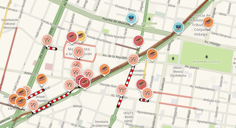 Cierran parcialmente Reforma por manifestantes - carriles-cerrados-Reforma