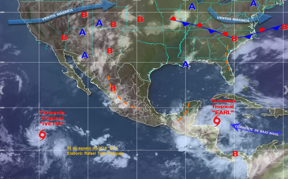 Tormenta tropical Earl dejará fuertes lluvias en el sur del país - clima-3-de-agosto-2