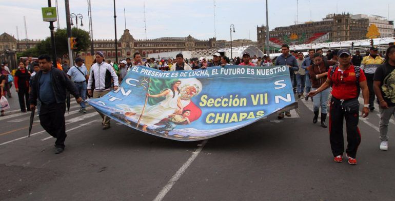 Termina marcha de la CNTE en la Ciudad de México