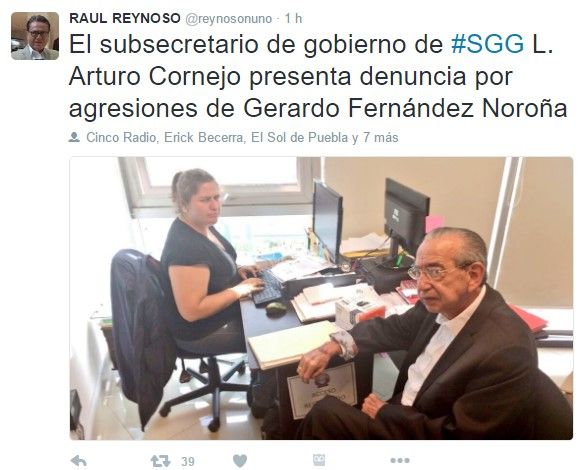 Denuncian agresión de Fernández Noroña a funcionario de Puebla - denuncia-a-fernandez-noroña