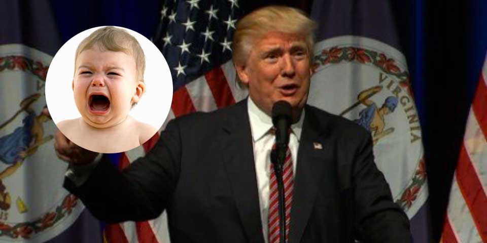 Video: Trump ironiza sobre bebé llorando y pide que lo saquen