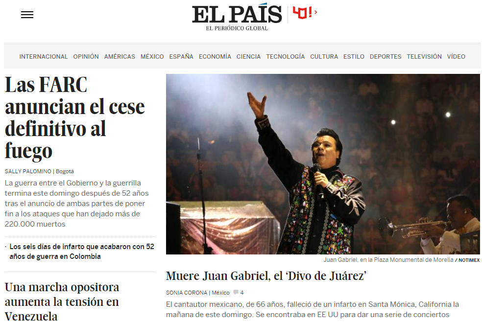 Así reaccionó la prensa estadounidense ante la muerte de Juan Gabriel - el-pais