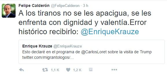 Las reacciones de políticos por la reunión Trump-EPN - felipe-calderón-tuit