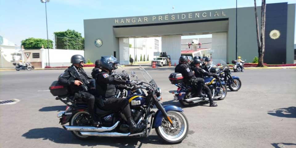 EMP y SSP resguardarán a Trump tras arribar al hangar presidencial