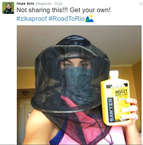 Atletas extreman precauciones para evitar Zika en Río 2016 - hope-solo-tuit