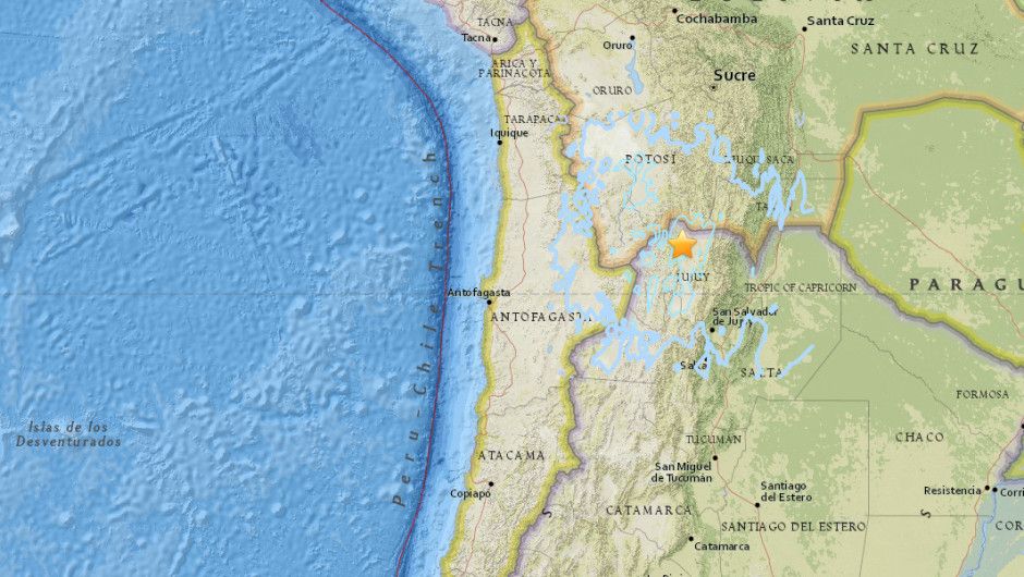 Temblor de magnitud 6.0 sacude el norte de Argentina - jujuy