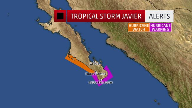 Suspenden clases en Baja California Sur por tormenta tropical Javier - map_tropalrt11_ltst_5nhpao_enus_650x366