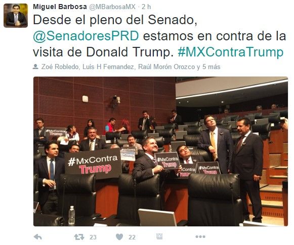 Las reacciones de políticos por la reunión Trump-EPN - miguel-barbosa-tuit-2
