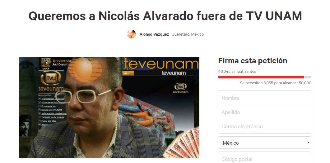 Firman para la salida de Nicolás Alvarado de TV UNAM - nicolás