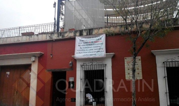 Comercios de Oaxaca amanecen cerrados por paro - paro-Oaxaca-Quadratin