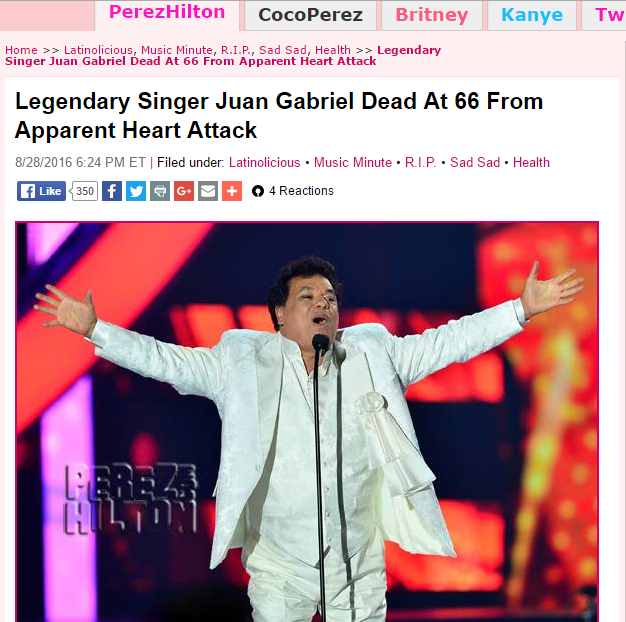El mundo reacciona ante la muerte de Juan Gabriel - perez-hilton