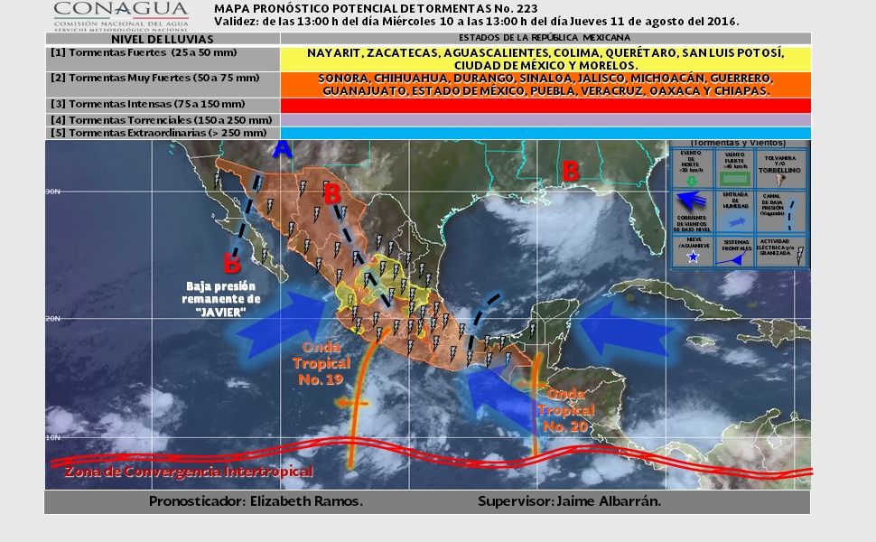 Habrá tormentas y chubascos en varios estados del país - pronostico-11-de-agosto