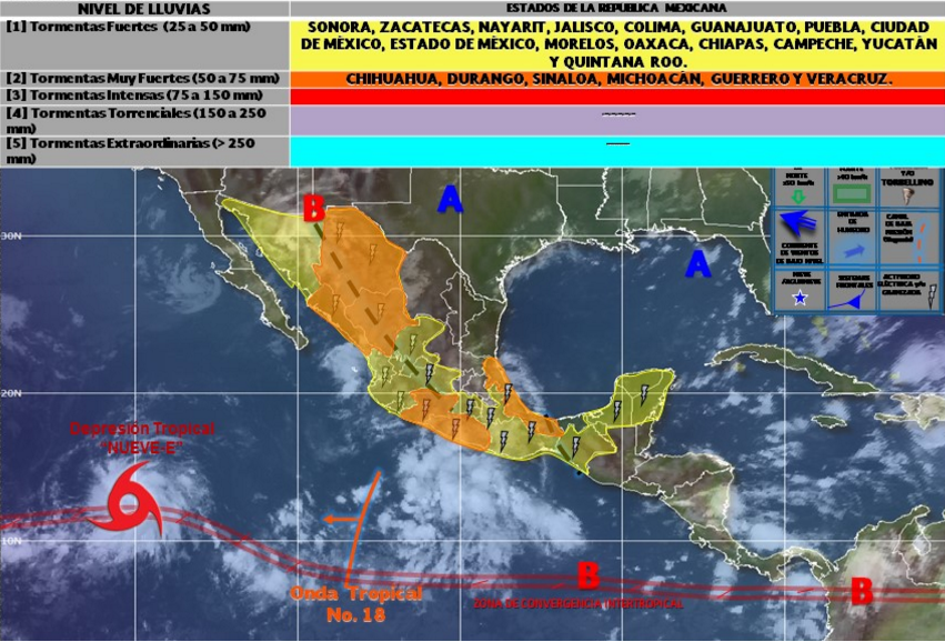 Continuarán las lluvias en gran parte del país - pronostico-del-tiempo-1