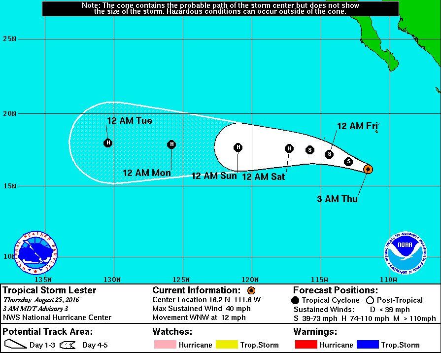 Se forma tormenta tropical Lester al sur de Baja California - tormenta-lester