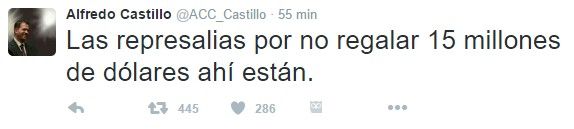 Alfredo Castillo señala represalias a clavadistas mexicanos - tuit-alfredo-castillo