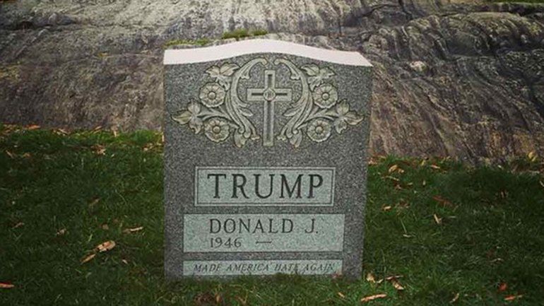 Exhiben "lápida de Trump" en una galería de NY - 0014488145