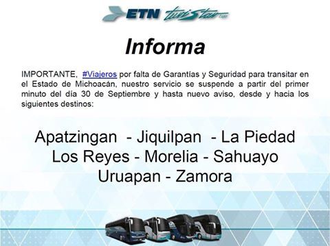 Suspenden corridas de autobuses a Michoacán - 14484906_10154569814578288_4516122501074264378_n