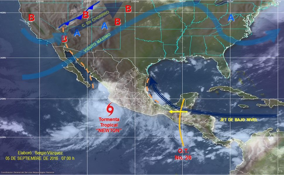 Se esperan lluvias torrenciales en el Pacífico por tormenta Newton - ABCD2
