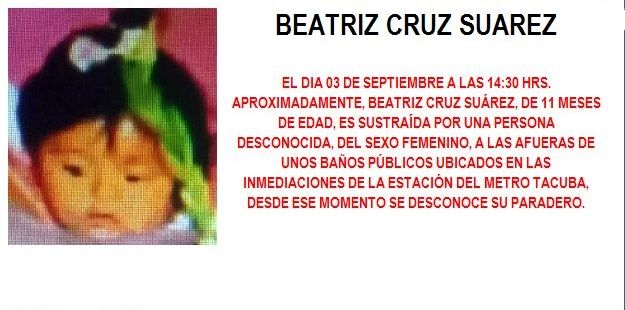 Activan Alerta Amber por desaparición de menor en Metro Tacuba