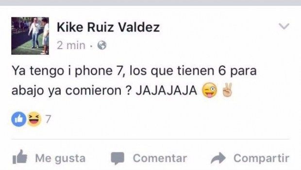 Renuncia funcionario tras burlarse de los que no tienen iPhone 7 - Enrique-Ruiz-Valdez-fb