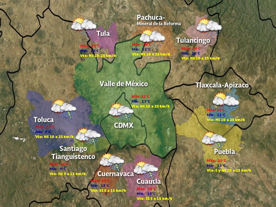 Habrá tormentas intensas en Oaxaca, Chiapas y Veracruz - PRONOSTICO-VALLE-DE-MEXXICO-2-DE-SEPTIEMBRE