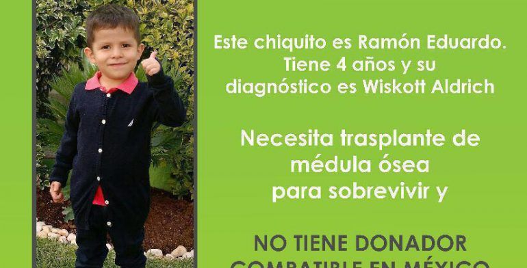 Niño de 4 años solicita ayuda para trasplante de médula ósea