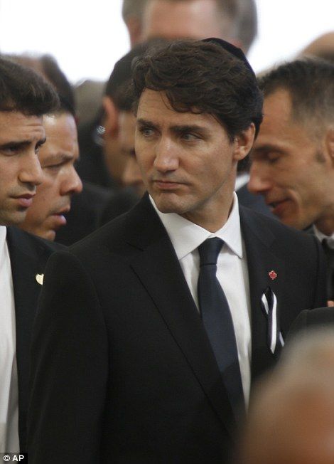 Líderes mundiales acuden al funeral de Shimon Peres - Shimon-Peres-Justin-Trudeau