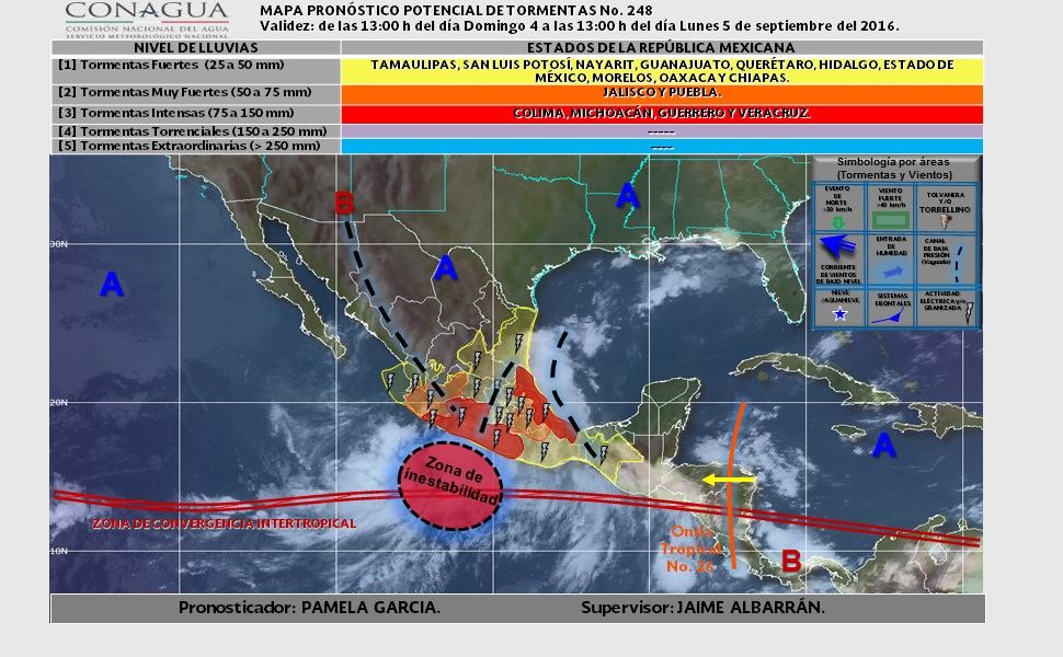 Se esperan lluvias torrenciales en el Pacífico por tormenta Newton - abc
