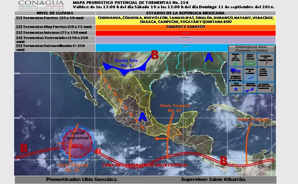 Frente frío número uno provocará tormentas en el norte del país - clima-1109